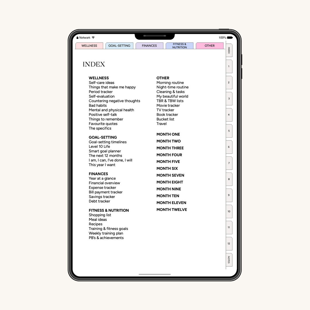 Digital Yearly Life Planner
