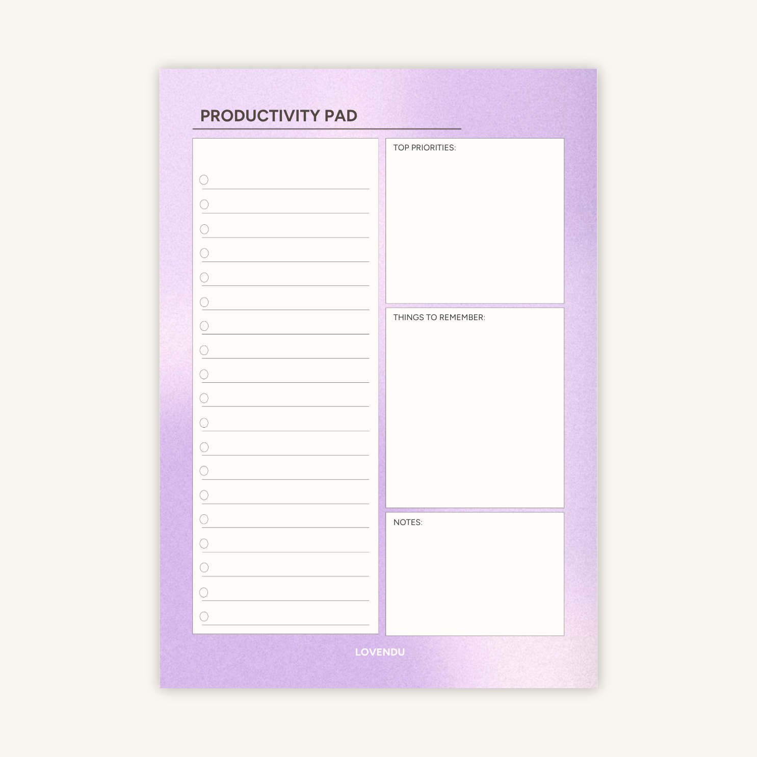 Mini Productivity Pad