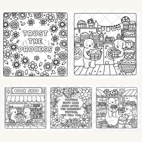 Cute Mindfulness Colouring Book