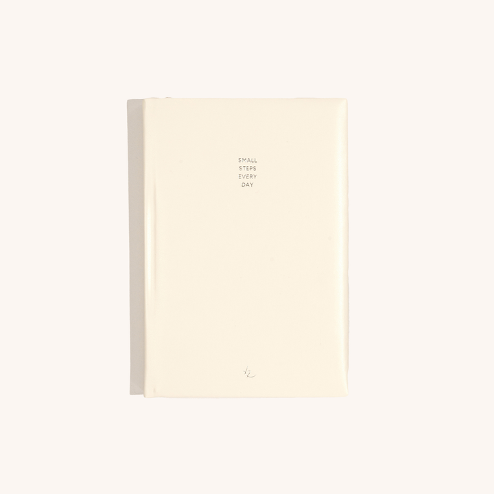 A5 Premium Cream PU Leather Notebook: 'Small Steps Every Day'