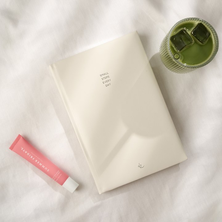 A5 Premium Cream PU Leather Notebook: 'Small Steps Every Day'