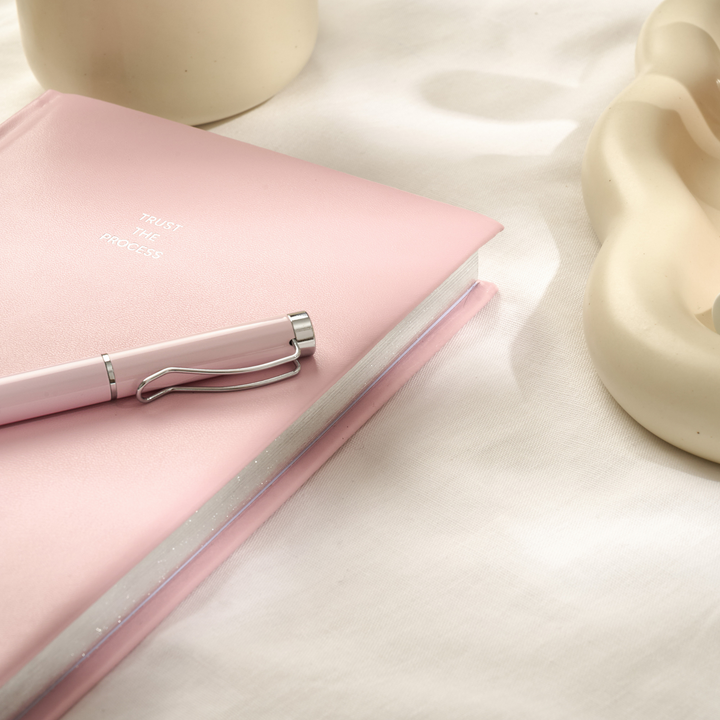 Pink PU Leather Notebook: 'Trust the Process'